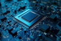 Detailed View of a Modern Computer Microprocessor Royalty Free Stock Photo