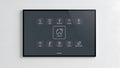 Smart Home Control Panel Interface with Icons for Lighting, Security, Temperature, and Entertainment Royalty Free Stock Photo