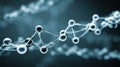 Detailed View of Molecular Structure Showcasing Interconnected Particles in a Scientific Background Royalty Free Stock Photo