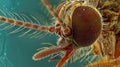 A detailed view of a mosquitos mouth revealing its needlelike mouthparts used for piercing skin and ing