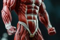 A detailed view of the muscles in a human figure, showcasing their structure and definition, A detailed depiction of human muscles Royalty Free Stock Photo