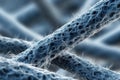 Detailed view of nanofiber material showing intricate texture and structure under microscopic observation in a laboratory setting Royalty Free Stock Photo