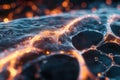 Detailed view of nanofiber material texture showcasing intricate patterns and glowing elements resulting from fiber interactions Royalty Free Stock Photo