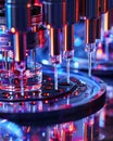 A detailed view of a nanofluidic device used for precise control of liquids at the nanoscale