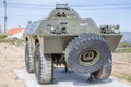 Detailed view of old armored military tank vehicle