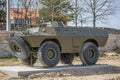 Detailed view of old armored military tank vehicle