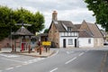 Detailed view of an old crossroads seen in a typical British village