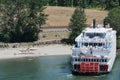 Detailed view on paddlewheel cruise boat American Pride on Columbia river. Royalty Free Stock Photo