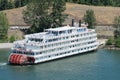 Detailed view on paddlewheel cruise boat American Pride on Columbia river. Royalty Free Stock Photo