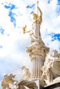 Detailed view of the Pallas Athene Fountain in front of the Austrian Parliament building Royalty Free Stock Photo