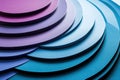 A detailed view of paper circles stacked neatly on a table surface. Royalty Free Stock Photo