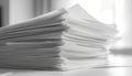 Detailed View Of Pile Of Documents On White Background - Capturing The Height And Texture Of The Royalty Free Stock Photo