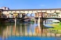 Detailed view of Ponte Veccio bridge over Arno riv