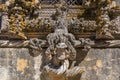 Detailed view at the portuguese gothic ornamented window, manueline facade, with ornamented details, iconic chapterhouse window,