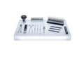 Detailed view of precision medical and dental instruments display Royalty Free Stock Photo