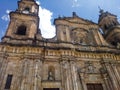 Detailed view of the Primatial Cathedral of Bogota, Colombia Royalty Free Stock Photo