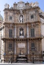 Detailed view of Quattro Canti or Four Corners in Palermo, Sicily