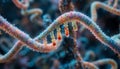 Depiction of Rna Strand, Close-up Colorful Detail for Science Education