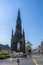 Detailed view of Scott Monument, a Victorian Gothic and ornamented monument to Scottish Sir Walter Scott, on Princes Street