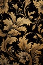 Close-Up of Black and Gold Wallpaper