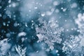 A detailed view of a single snowflake, showcasing its intricate structure and crystalline patterns, Myriad of snowflakes in a