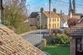 Detailed view of a small rural English village. Royalty Free Stock Photo