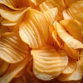Close-Up of Pile of Potato Chips Royalty Free Stock Photo