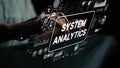 Detailed View of System Analytics with Data Visualization and User Interaction in a Modern Digital Interface. Asymptotic Royalty Free Stock Photo