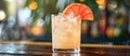Close Up of Tequila Paloma Drink on Table Royalty Free Stock Photo