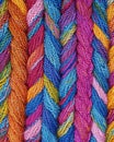 Close Up of Vibrant Multi-Colored Yarn Royalty Free Stock Photo