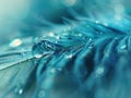 A detailed view of tiny water droplets sitting on the surface of a feather Royalty Free Stock Photo