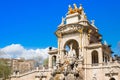 A detailed view of the top of the cascading fountain in The Parc de la Ciutadella