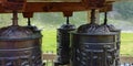 Beautiful image of tibetan bells in a mountain landscape