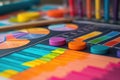 A detailed view of a vibrant and diverse board game, filled with a multitude of colors and patterns, A colorful interpretation of