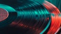 Close Up of Vinyl Record on Table. Generative AI Royalty Free Stock Photo