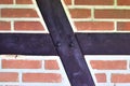 Detailed view of weathered half-timbering brick wall textures found in northern germany Royalty Free Stock Photo