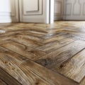 Close-Up of Wooden Floor With Door in Background Royalty Free Stock Photo