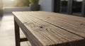 Close-up of wooden table surface outdoors Royalty Free Stock Photo