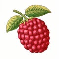 Detailed Vintage Raspberry Stamp Artwork
