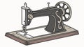 Detailed vintage sewing machine, intricate design for crafting projects vector design Generative AI Royalty Free Stock Photo