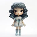 Detailed Vinyl Toy Of Blue-haired Doll In Audrey Kawasaki Style