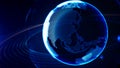 Detailed virtual planet Earth. Technological digital globe world