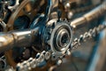 Close-up of Bicycle Chain and Gear Mechanism Royalty Free Stock Photo