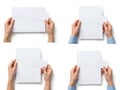 Step-by-step guide to folding paper into an envelope Royalty Free Stock Photo