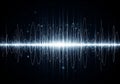 A detailed visual representation of sound waves in a digital audio format Royalty Free Stock Photo
