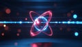 Detailed Visualization of Atomic Reactions and Energy Dynamics in a Nuclear Reactor Core Environment Royalty Free Stock Photo