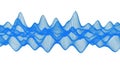 A detailed visualization of a complex and dynamic sound wave pattern in blue Royalty Free Stock Photo