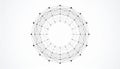 A detailed visualization of a complex interconnected circular network structure representing data flow or technological systems Royalty Free Stock Photo