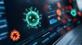 Detailed visualization of a computer interface showcasing virus data analysis Royalty Free Stock Photo