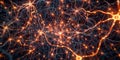 detailed visualization of neural network connections, glowing synapses and neurons. abstract image concepts in